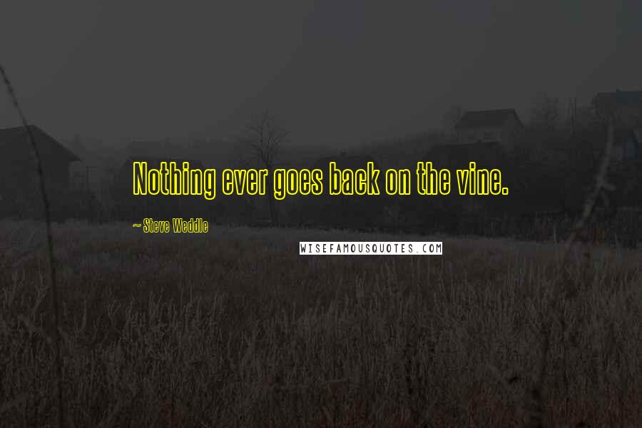 Steve Weddle Quotes: Nothing ever goes back on the vine.