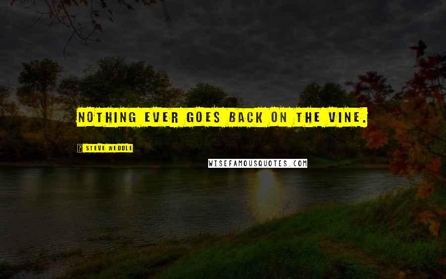 Steve Weddle Quotes: Nothing ever goes back on the vine.