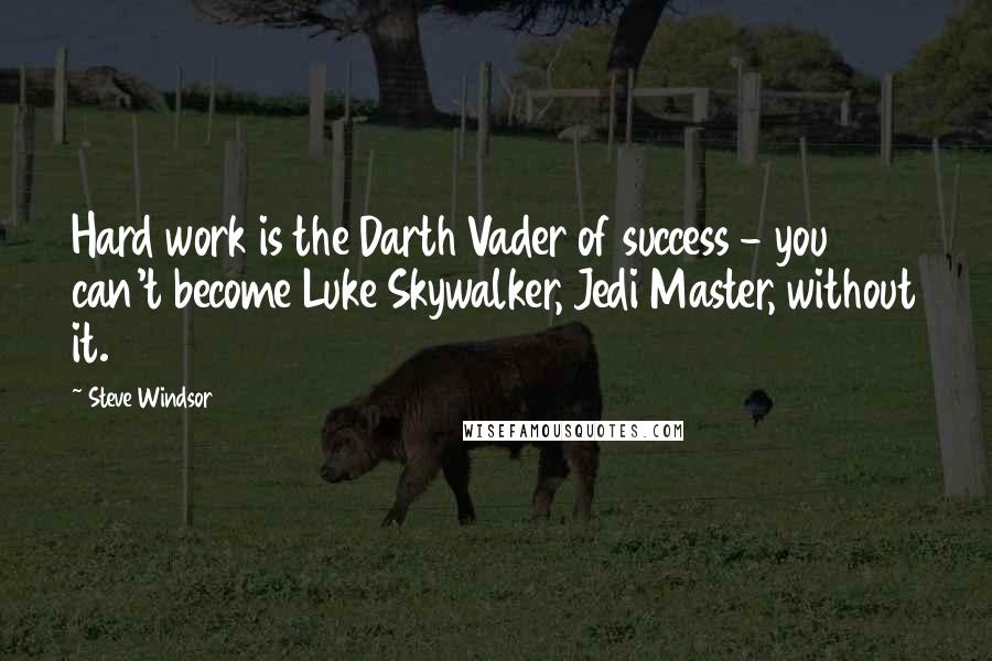 Steve Windsor Quotes: Hard work is the Darth Vader of success - you can't become Luke Skywalker, Jedi Master, without it.