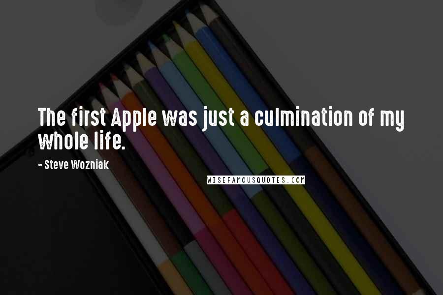 Steve Wozniak Quotes: The first Apple was just a culmination of my whole life.