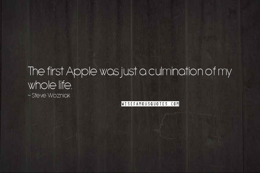 Steve Wozniak Quotes: The first Apple was just a culmination of my whole life.