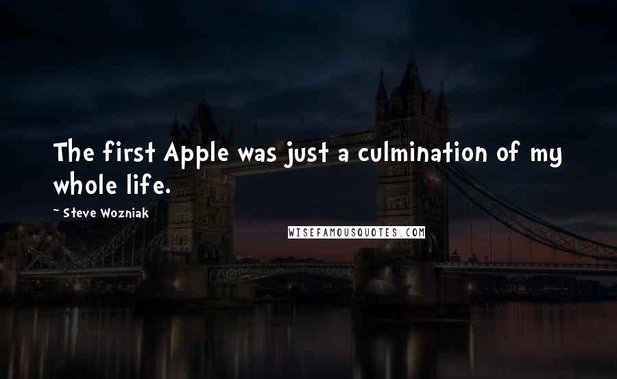 Steve Wozniak Quotes: The first Apple was just a culmination of my whole life.