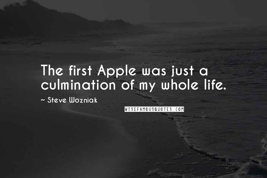 Steve Wozniak Quotes: The first Apple was just a culmination of my whole life.