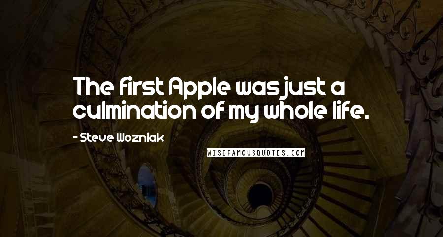 Steve Wozniak Quotes: The first Apple was just a culmination of my whole life.