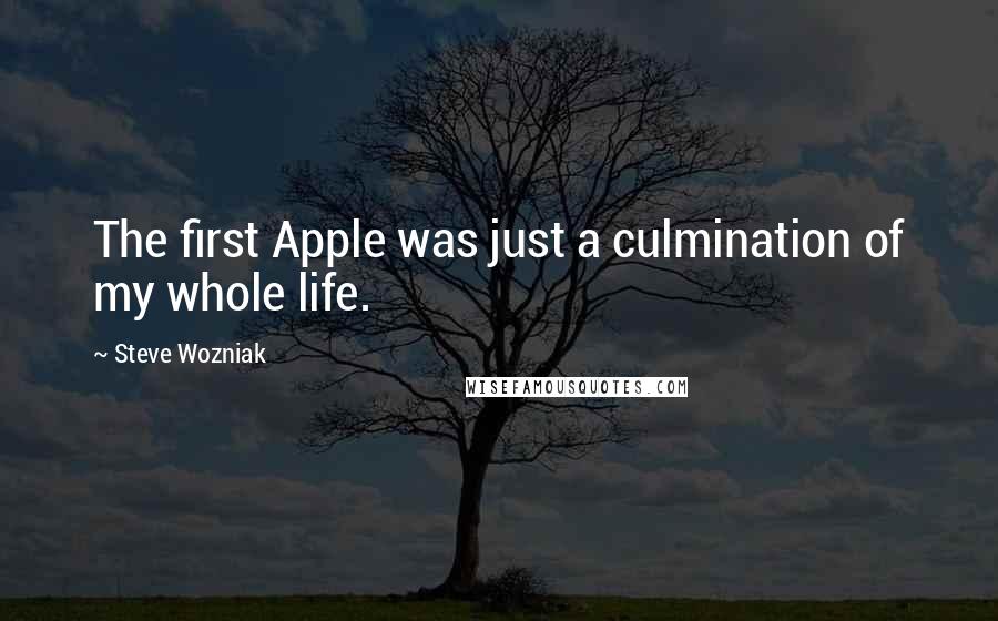 Steve Wozniak Quotes: The first Apple was just a culmination of my whole life.