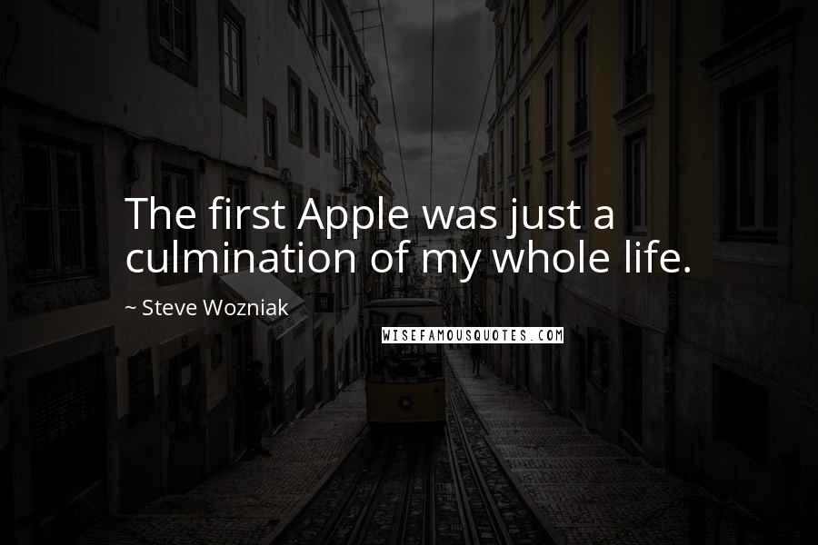 Steve Wozniak Quotes: The first Apple was just a culmination of my whole life.