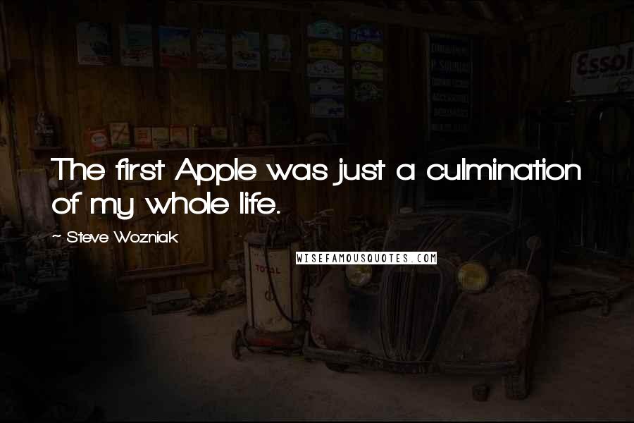 Steve Wozniak Quotes: The first Apple was just a culmination of my whole life.