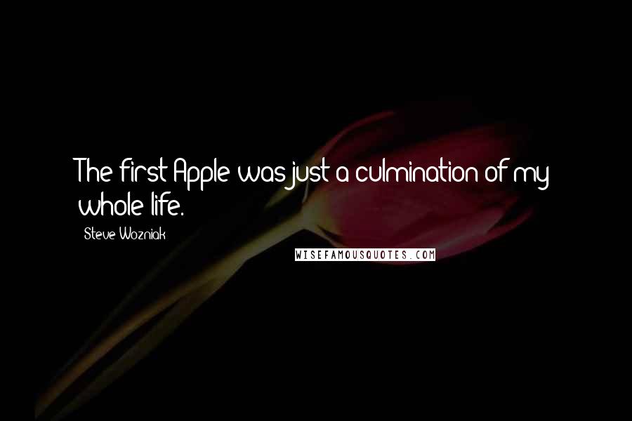 Steve Wozniak Quotes: The first Apple was just a culmination of my whole life.