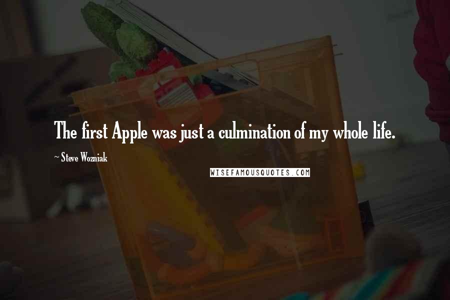 Steve Wozniak Quotes: The first Apple was just a culmination of my whole life.