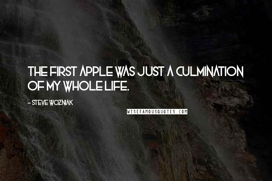 Steve Wozniak Quotes: The first Apple was just a culmination of my whole life.