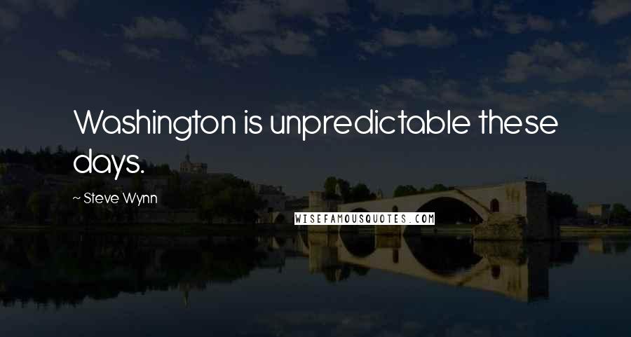 Steve Wynn Quotes: Washington is unpredictable these days.