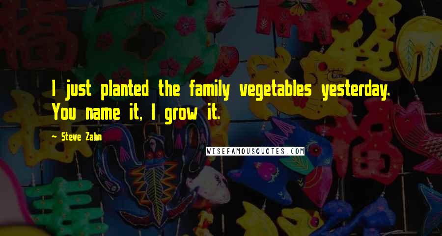 Steve Zahn Quotes: I just planted the family vegetables yesterday. You name it, I grow it.