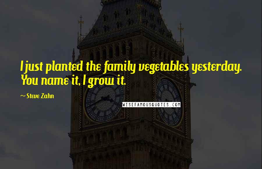 Steve Zahn Quotes: I just planted the family vegetables yesterday. You name it, I grow it.