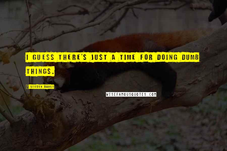 Steven Brust Quotes: I guess there's just a time for doing dumb things.