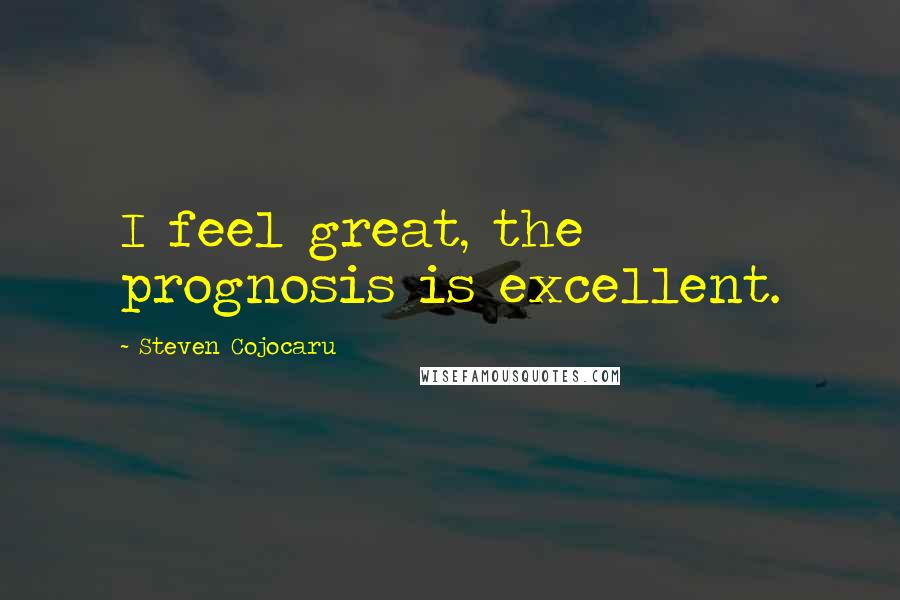 Steven Cojocaru Quotes: I feel great, the prognosis is excellent.