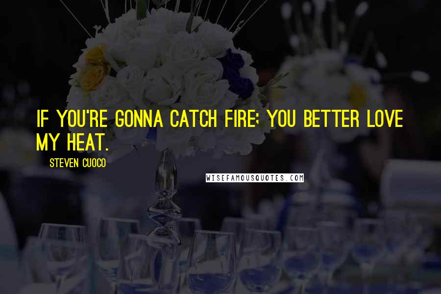 Steven Cuoco Quotes: If you're gonna catch fire; you better love my heat.