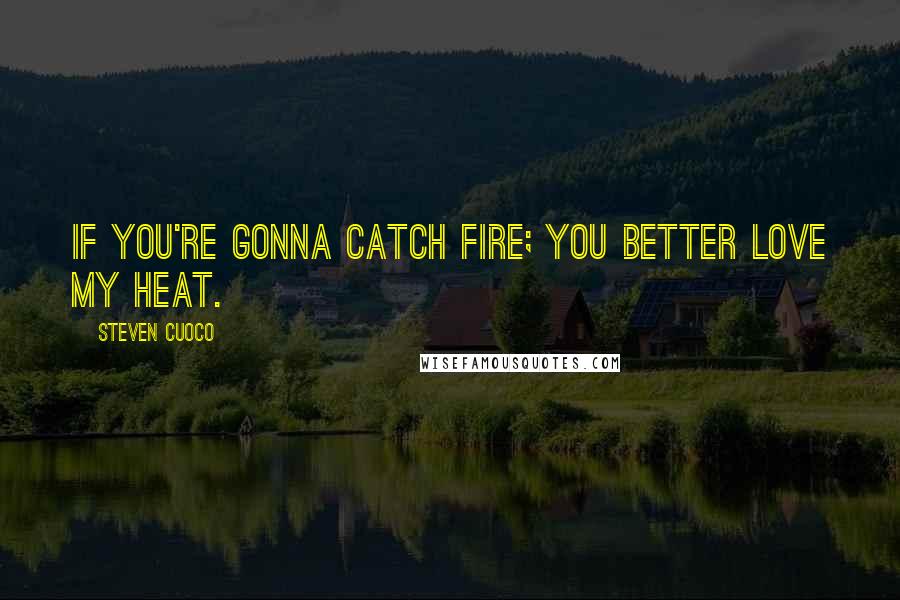 Steven Cuoco Quotes: If you're gonna catch fire; you better love my heat.