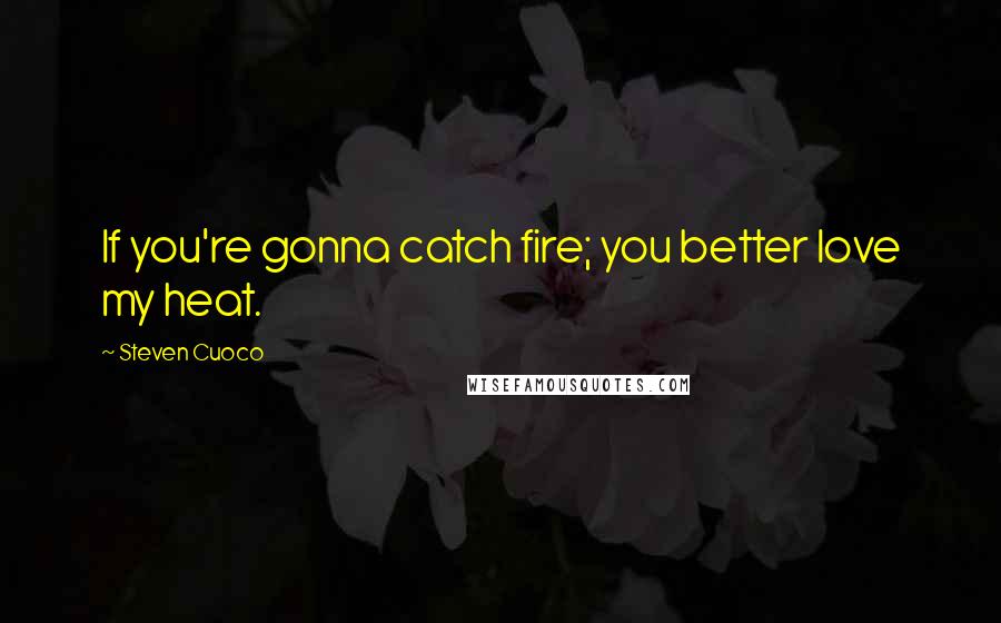 Steven Cuoco Quotes: If you're gonna catch fire; you better love my heat.