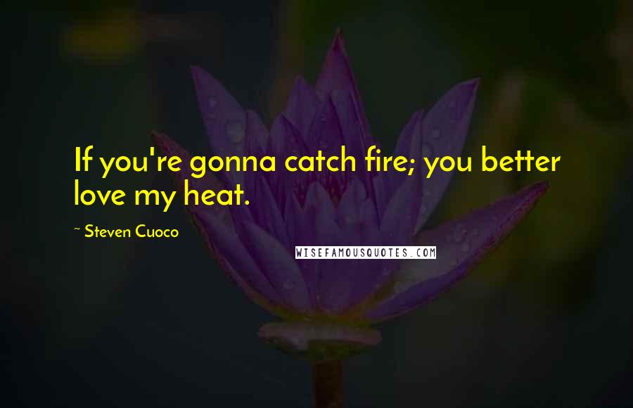 Steven Cuoco Quotes: If you're gonna catch fire; you better love my heat.