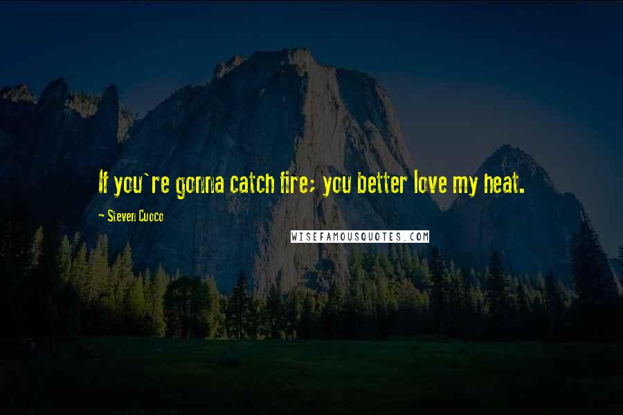 Steven Cuoco Quotes: If you're gonna catch fire; you better love my heat.
