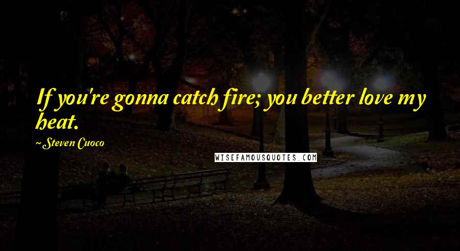 Steven Cuoco Quotes: If you're gonna catch fire; you better love my heat.