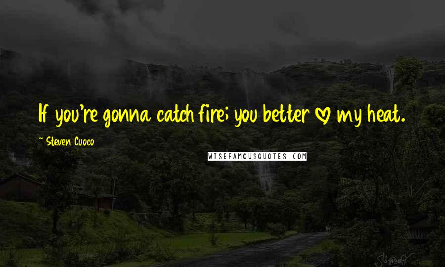 Steven Cuoco Quotes: If you're gonna catch fire; you better love my heat.