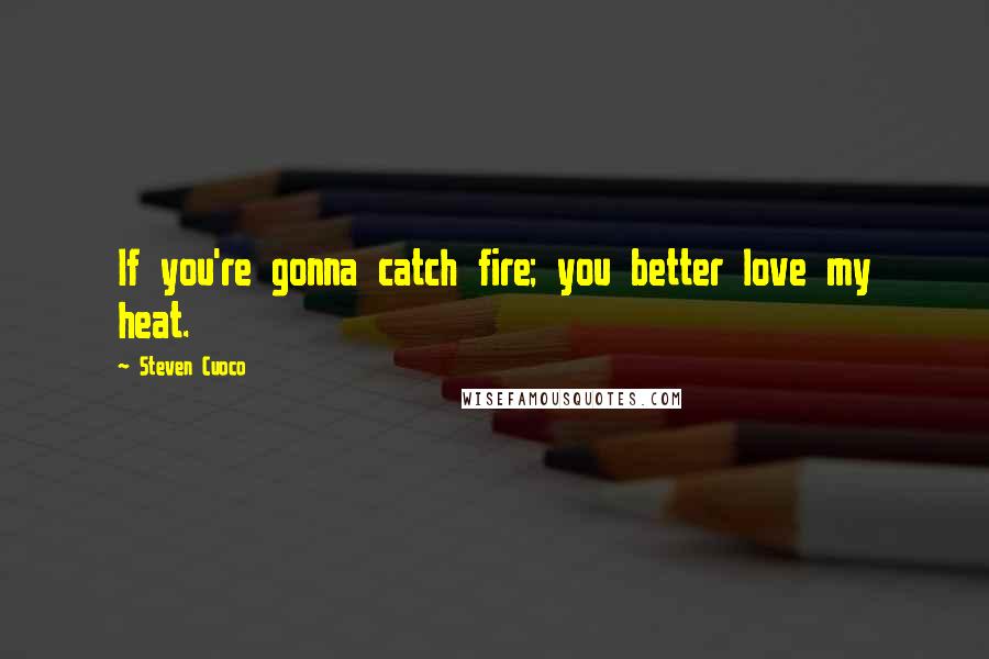 Steven Cuoco Quotes: If you're gonna catch fire; you better love my heat.