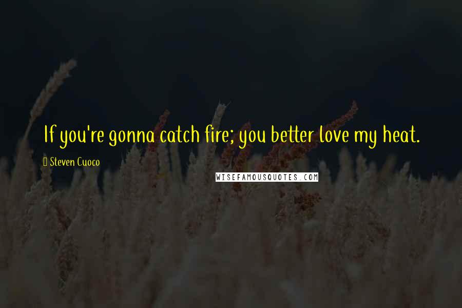 Steven Cuoco Quotes: If you're gonna catch fire; you better love my heat.