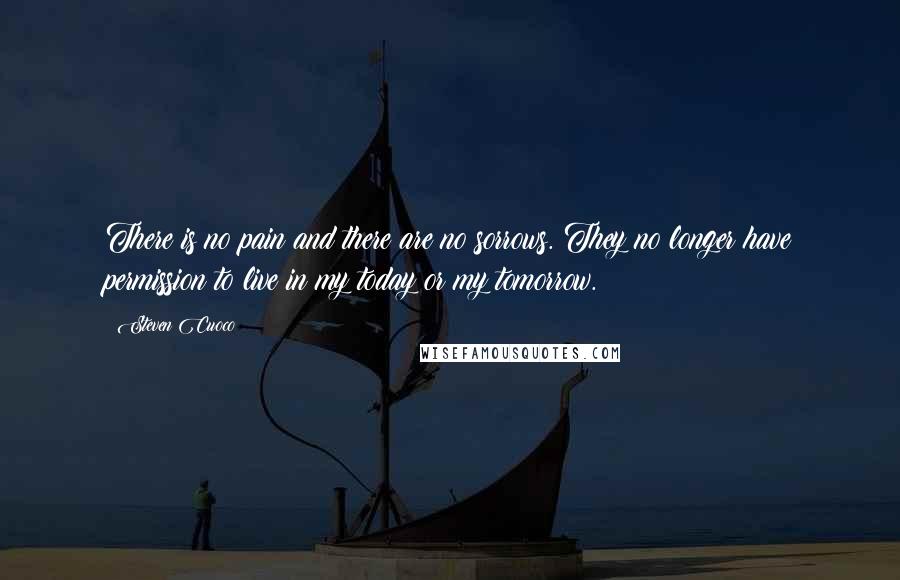 Steven Cuoco Quotes: There is no pain and there are no sorrows. They no longer have permission to live in my today or my tomorrow.