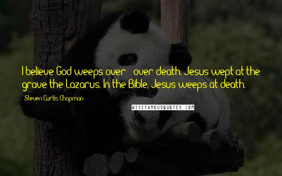 Steven Curtis Chapman Quotes: I believe God weeps over - over death. Jesus wept at the grave the Lazarus. In the Bible, Jesus weeps at death.