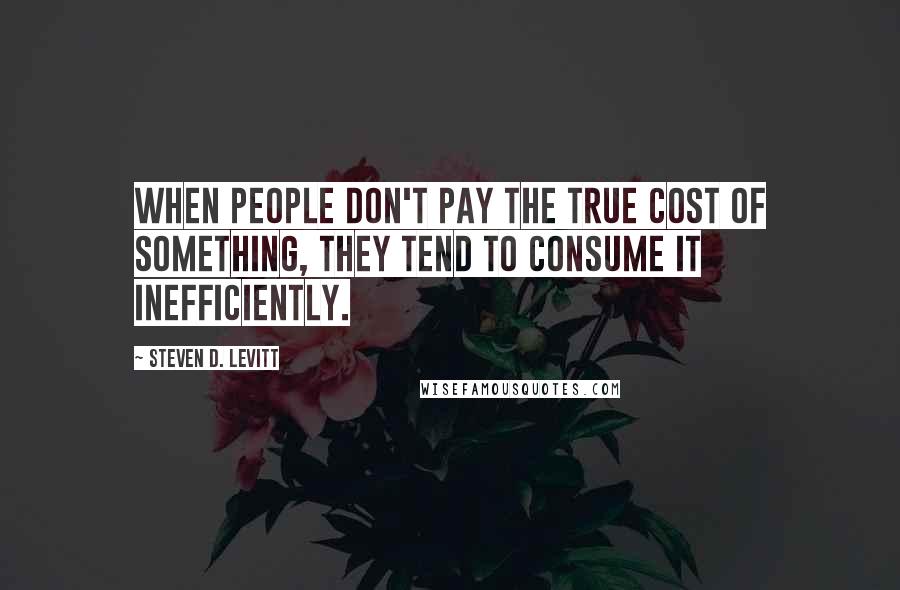 Steven D. Levitt Quotes: When people don't pay the true cost of something, they tend to consume it inefficiently.