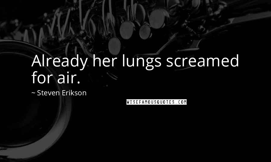 Steven Erikson Quotes: Already her lungs screamed for air.