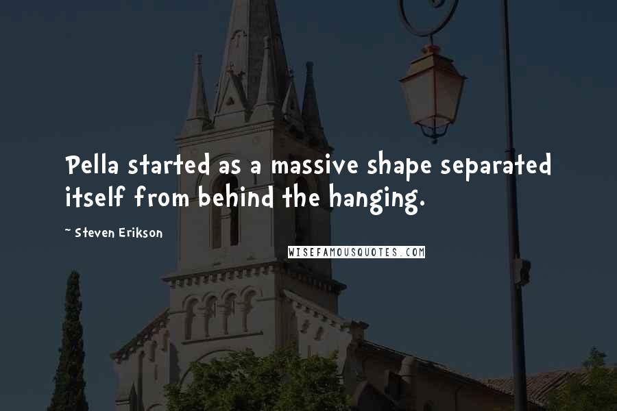 Steven Erikson Quotes: Pella started as a massive shape separated itself from behind the hanging.