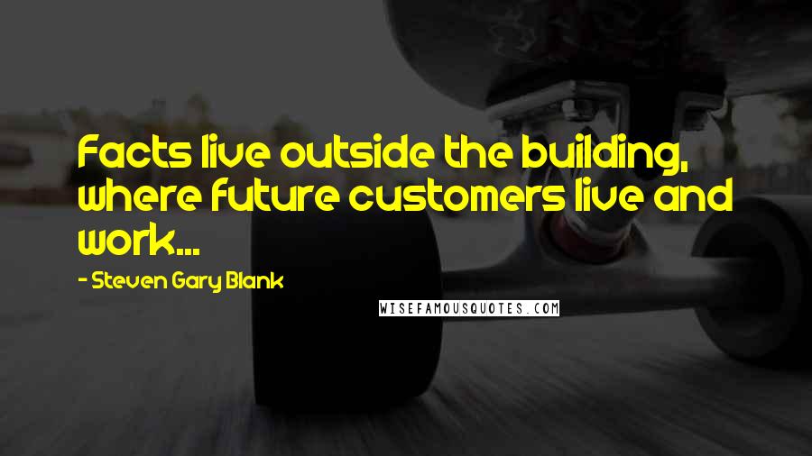 Steven Gary Blank Quotes: Facts live outside the building, where future customers live and work...