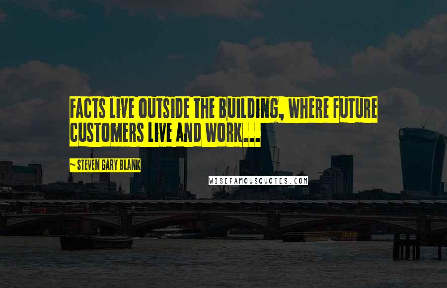 Steven Gary Blank Quotes: Facts live outside the building, where future customers live and work...