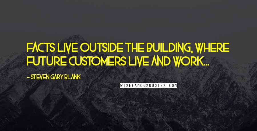 Steven Gary Blank Quotes: Facts live outside the building, where future customers live and work...