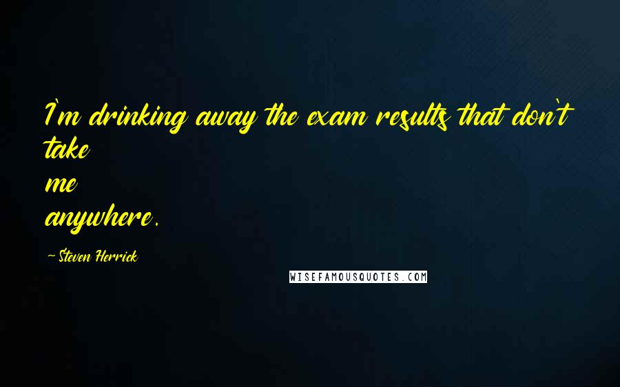 Steven Herrick Quotes: I'm drinking away the exam results that don't take me anywhere.