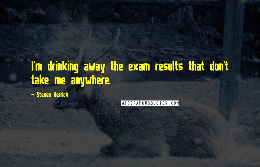 Steven Herrick Quotes: I'm drinking away the exam results that don't take me anywhere.
