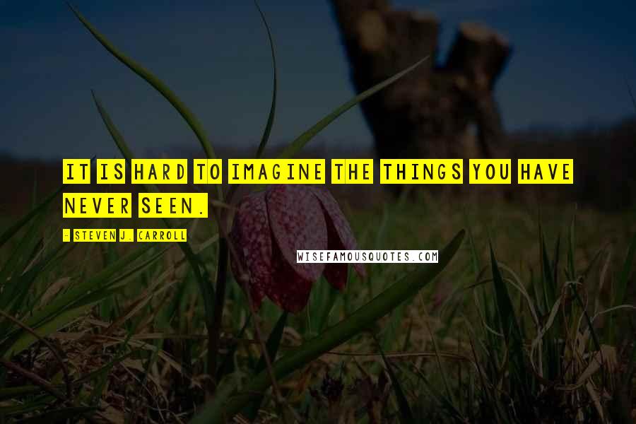 Steven J. Carroll Quotes: It is hard to imagine the things you have never seen.