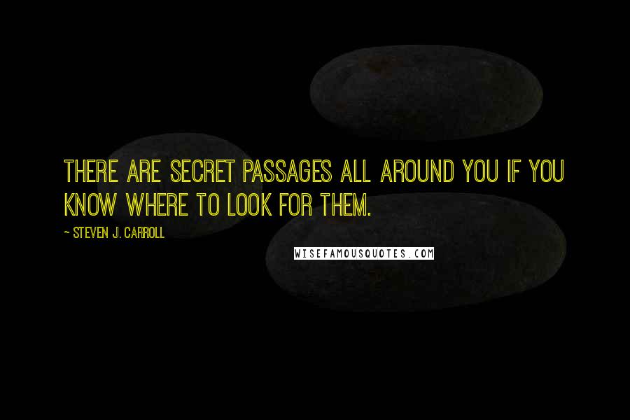 Steven J. Carroll Quotes: There are secret passages all around you if you know where to look for them.