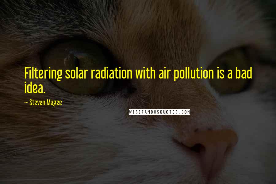 Steven Magee Quotes: Filtering solar radiation with air pollution is a bad idea.