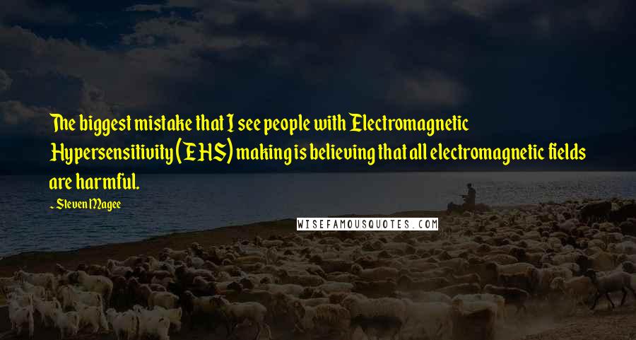 Steven Magee Quotes: The biggest mistake that I see people with Electromagnetic Hypersensitivity (EHS) making is believing that all electromagnetic fields are harmful.