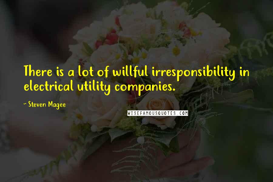 Steven Magee Quotes: There is a lot of willful irresponsibility in electrical utility companies.
