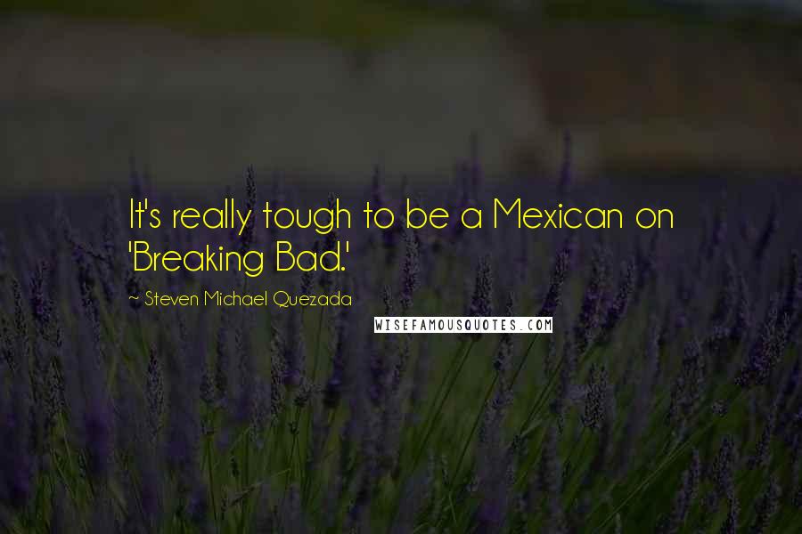 Steven Michael Quezada Quotes: It's really tough to be a Mexican on 'Breaking Bad.'