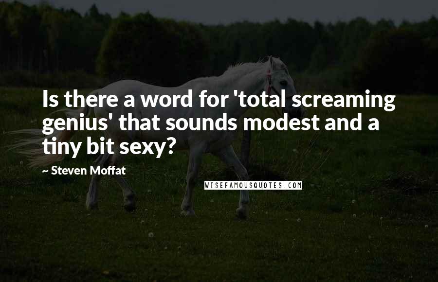 Steven Moffat Quotes: Is there a word for 'total screaming genius' that sounds modest and a tiny bit sexy?