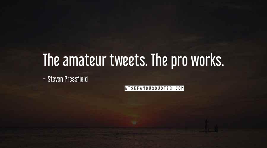 Steven Pressfield Quotes: The amateur tweets. The pro works.