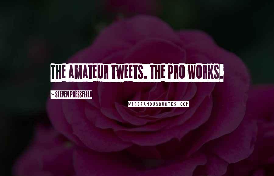 Steven Pressfield Quotes: The amateur tweets. The pro works.
