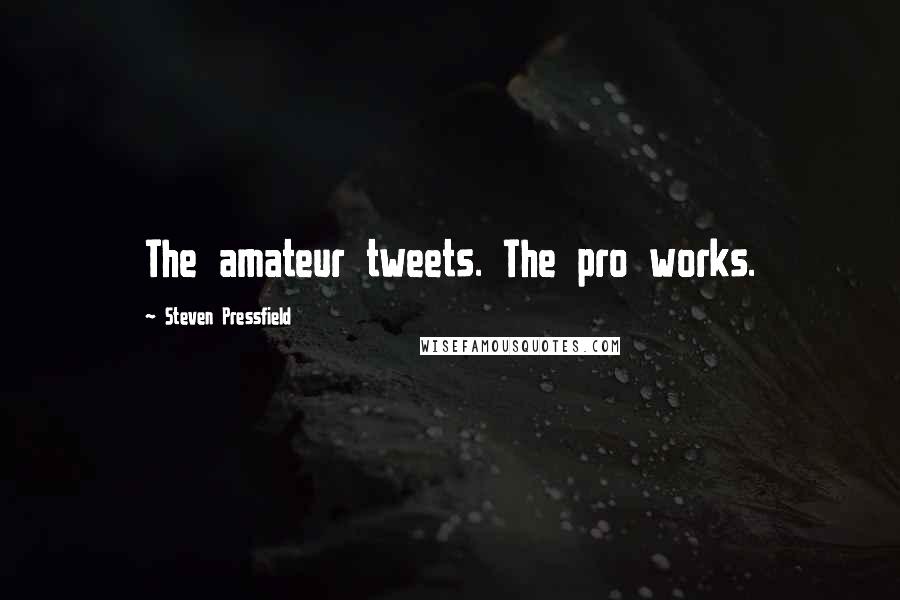 Steven Pressfield Quotes: The amateur tweets. The pro works.