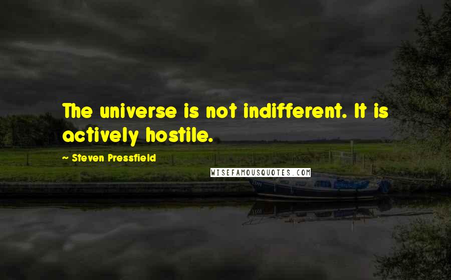 Steven Pressfield Quotes: The universe is not indifferent. It is actively hostile.