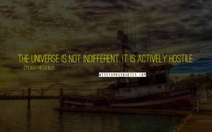 Steven Pressfield Quotes: The universe is not indifferent. It is actively hostile.